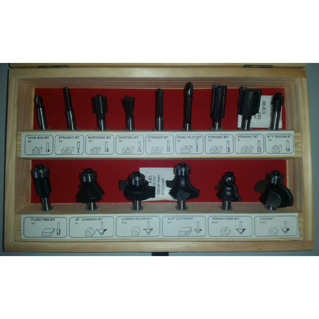 ACC LK1514A  15 Piece Router Bit Set 1"L 1/4"