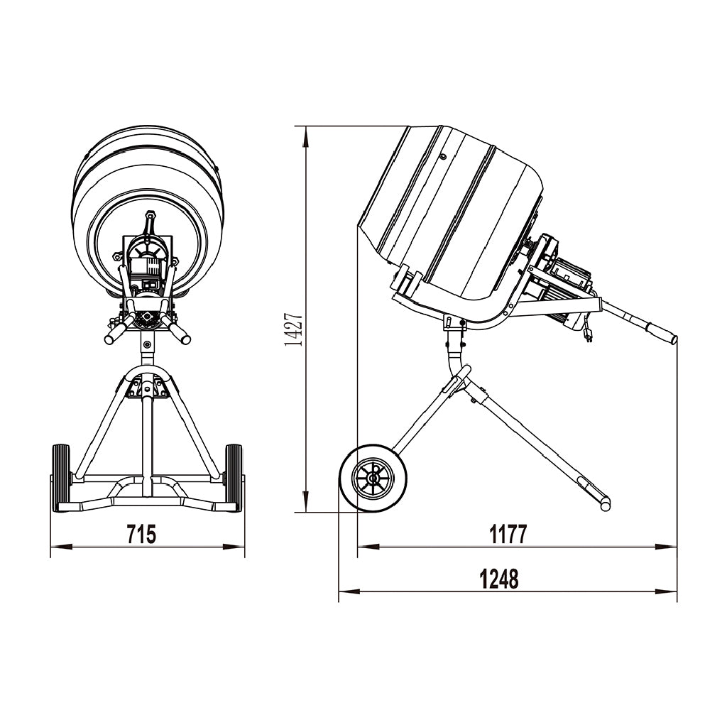 PCM-350 Concrete Mixer Poly Bowl 4 Cu FT