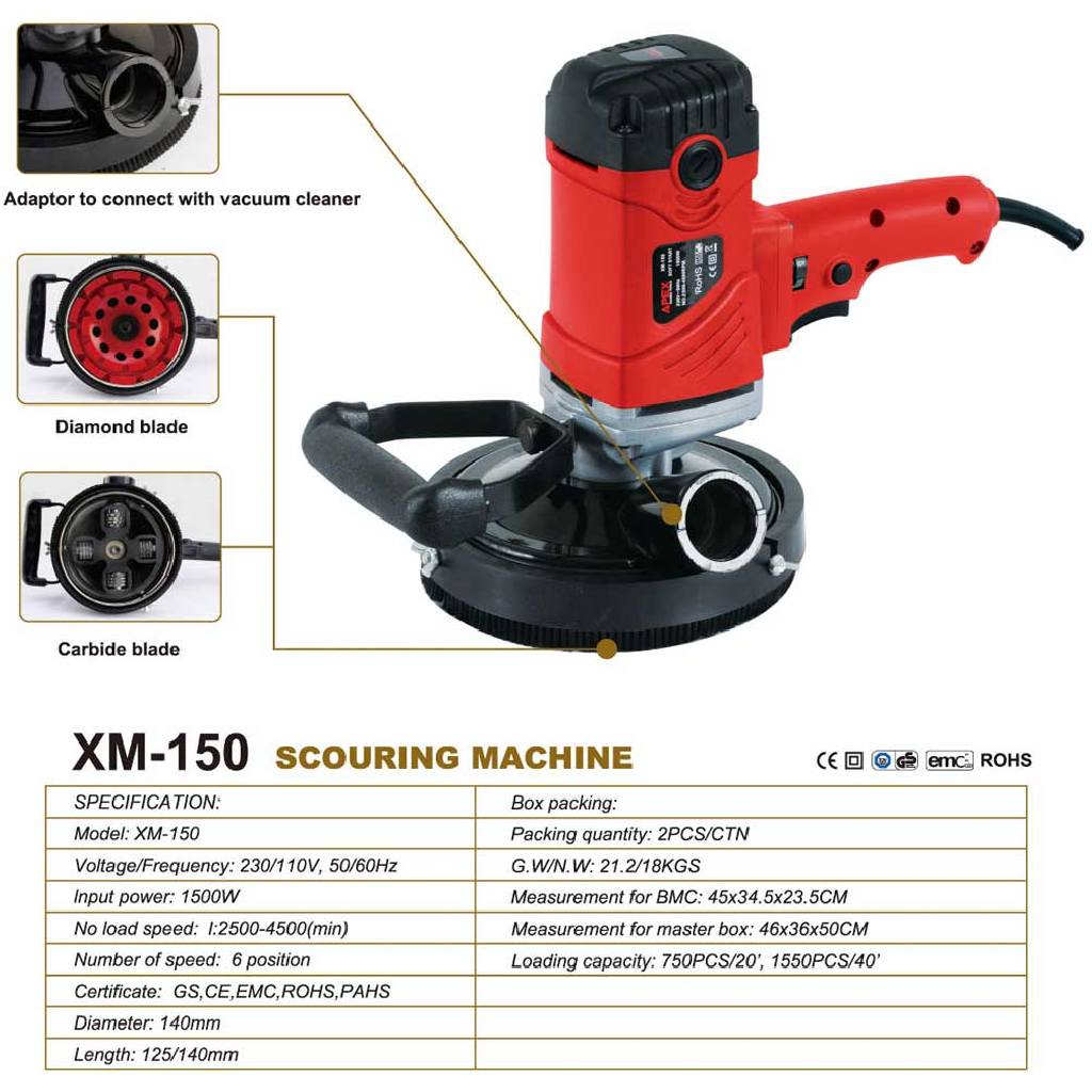 XM-150 Hardwall Surface Grinder Scouring 1500W